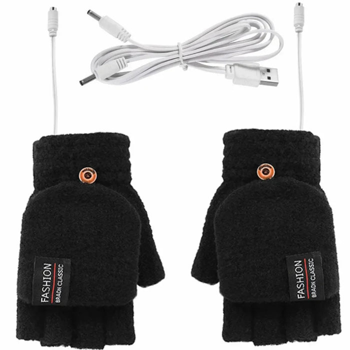 Cosycombe™ USB Rechargeable Heated Knit Gloves with 3 Heat Settings