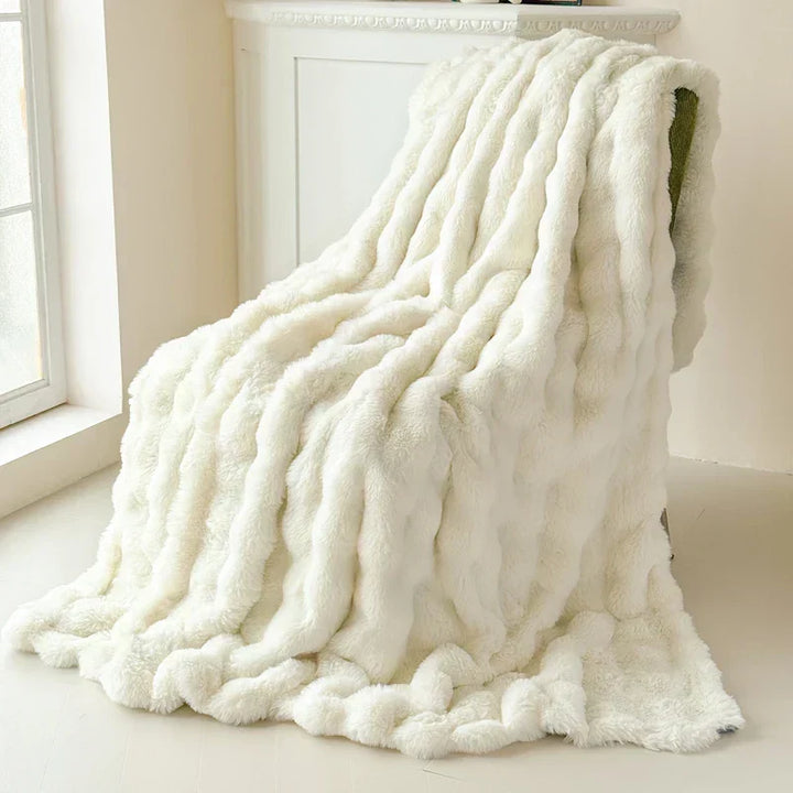 Cosycombe™ Double Layer Faux Rabbit Fur Blanket, Extra Thick and Plush