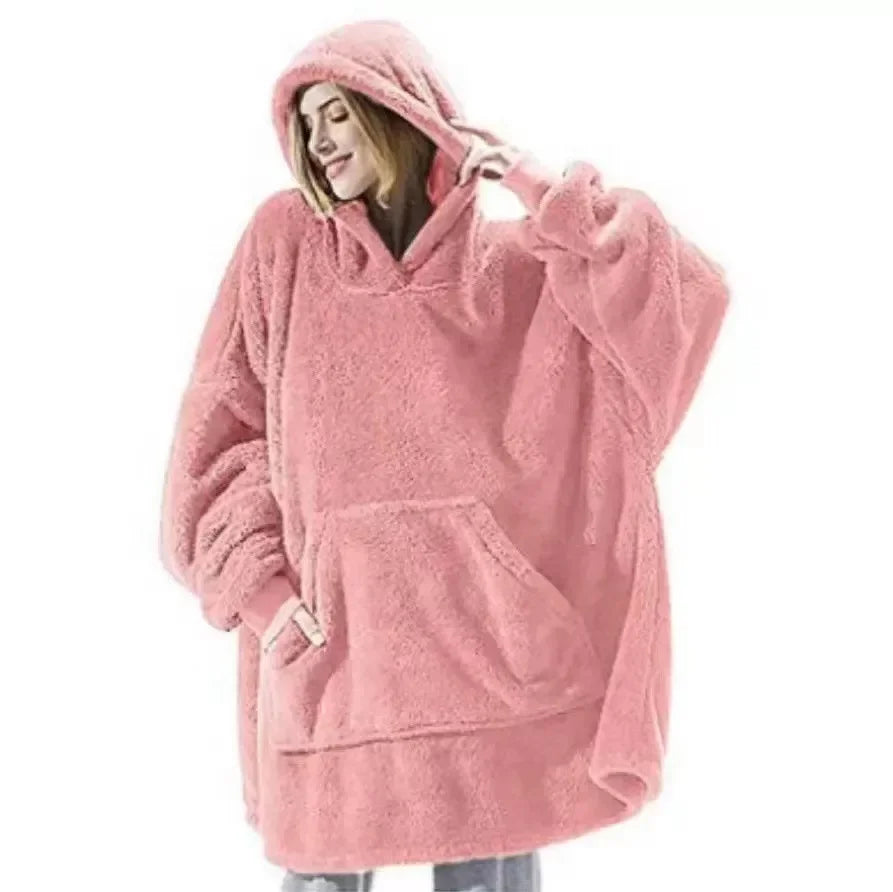 Cosycombe™ Oversized Flannel Blanket Hoodie with Long Sleeves, Unisex