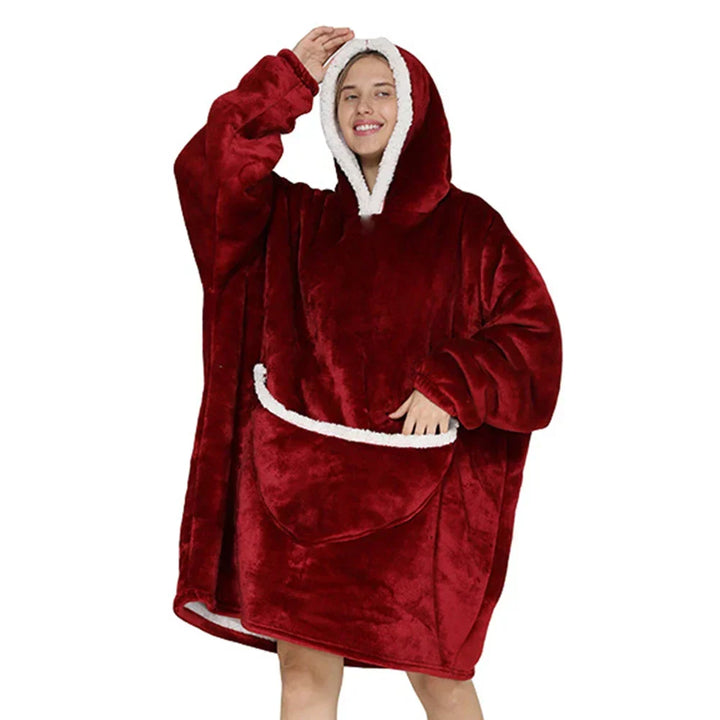 Cosycombe™ Oversized Fleece Blanket Hoodie with Hood and Big Pockets