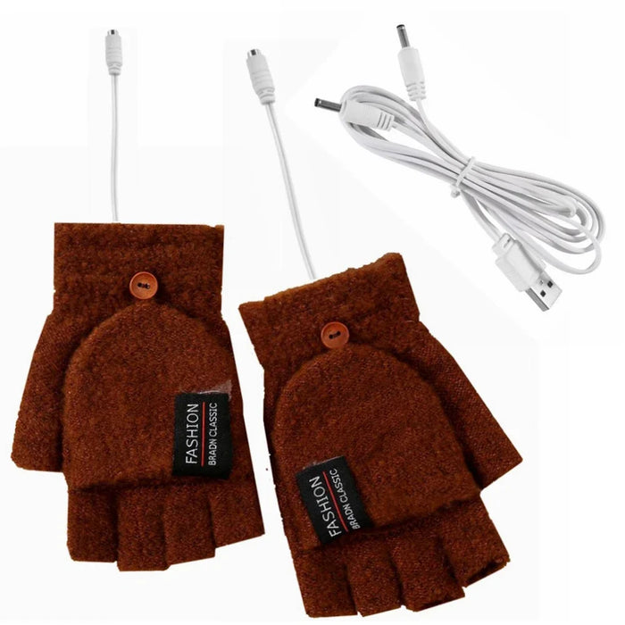 Cosycombe™ USB Rechargeable Heated Knit Gloves with 3 Heat Settings