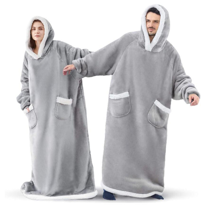 Cosycombe™ Extra-Long Hooded Snuggle Blanket with Sleeves – Unisex
