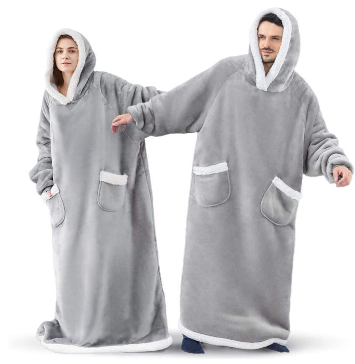 Cosycombe™ Extra-Long Hooded Snuggle Blanket with Sleeves – Unisex