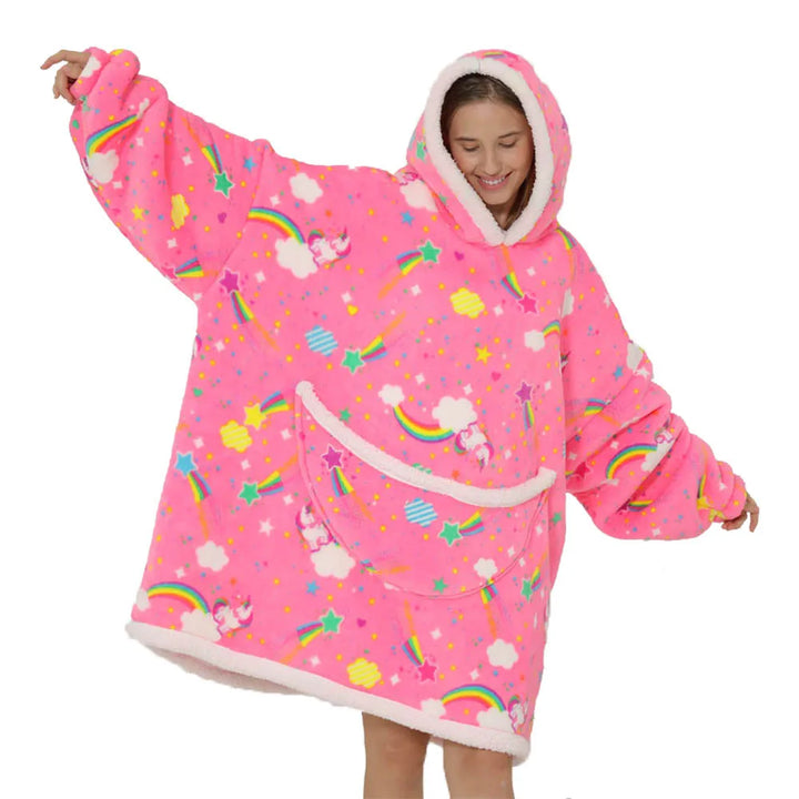 Cosycombe™ Oversized Fleece Blanket Hoodie with Hood and Big Pockets