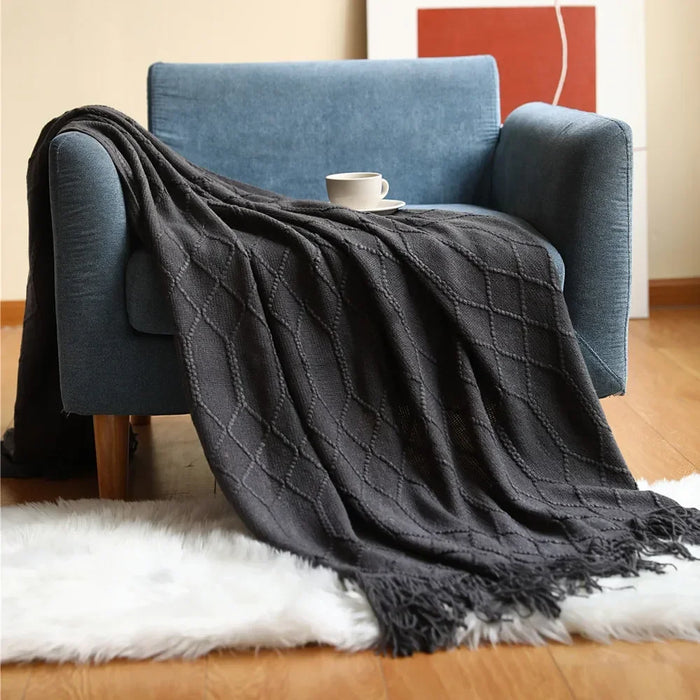 Cosycombe™ Chunky Knit Throw Blanket with Soft Cashmere-Feel Touch