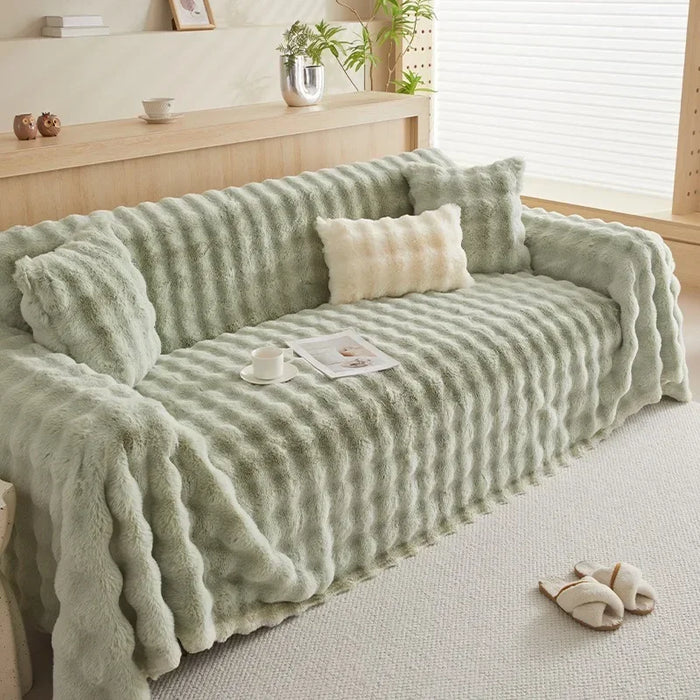 Cosycombe™ Faux Fur Sofa Throw with Non-Slip Back for a Snug Fit