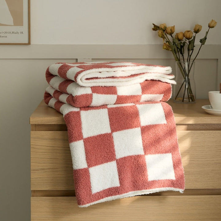 Cosycombe™ Colourful Checkerboard Throw Blanket for Sofa and Bed