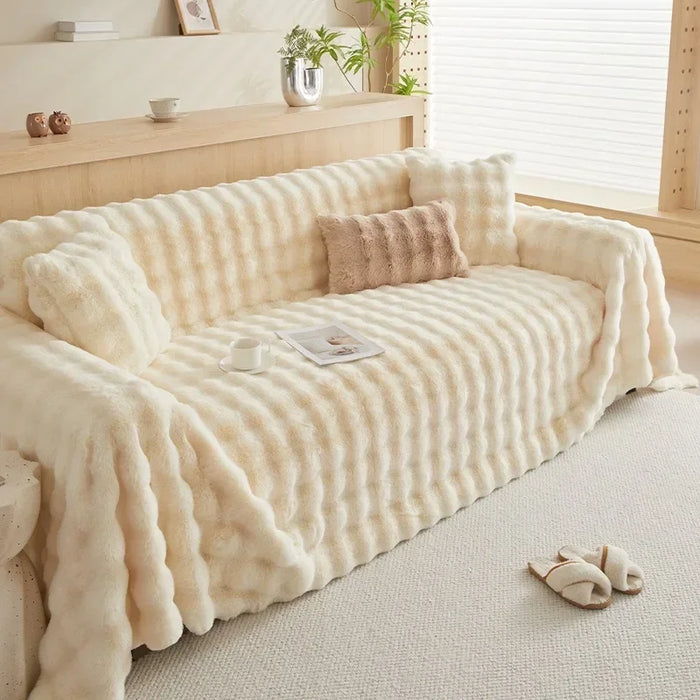 Cosycombe™ Faux Fur Sofa Throw with Non-Slip Back for a Snug Fit