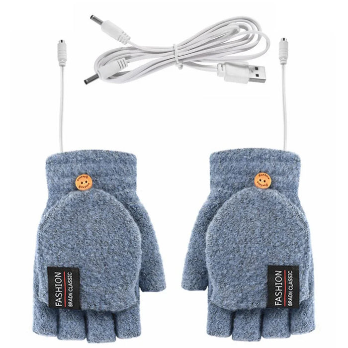 Cosycombe™ USB Rechargeable Heated Knit Gloves with 3 Heat Settings