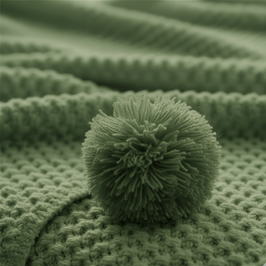 Cosycombe™ Scandi Waffle Knit Throw With Pom Pom Trim, Thick and Textured