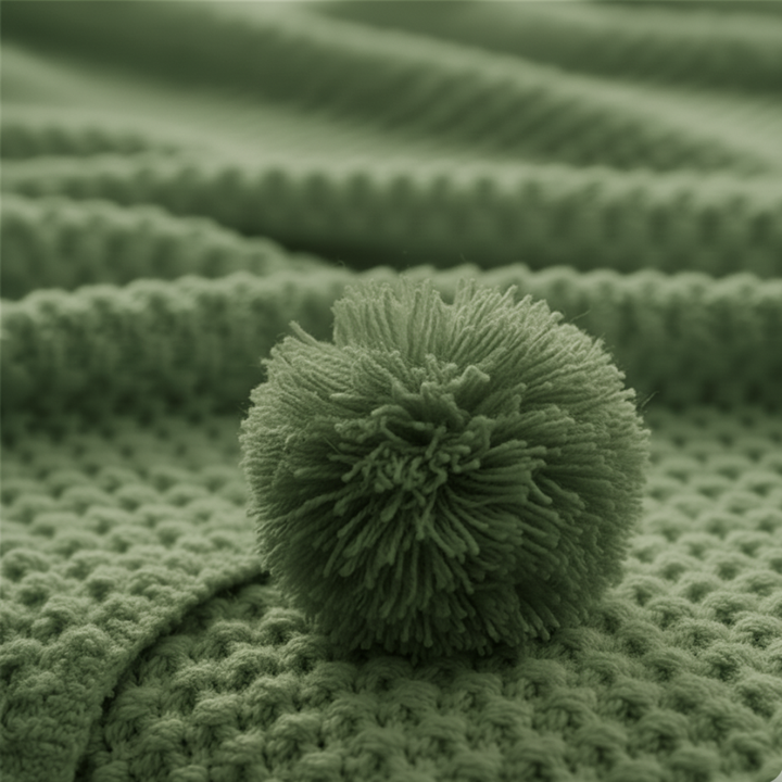Cosycombe™ Scandi Waffle Knit Throw With Pom Pom Trim, Thick and Textured