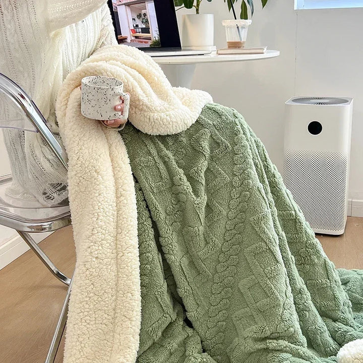 Cosycombe™ Reversible Sherpa Fleece Blanket, Warm Without the Weight
