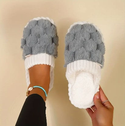 Cosycombe™ Fluffy Lined Slip-On Slippers with Cushioned Insole