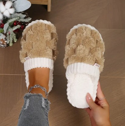 Cosycombe™ Fluffy Lined Slip-On Slippers with Cushioned Insole