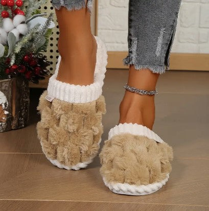Cosycombe™ Fluffy Lined Slip-On Slippers with Cushioned Insole