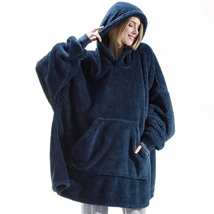 Cosycombe™ Oversized Flannel Blanket Hoodie with Long Sleeves, Unisex