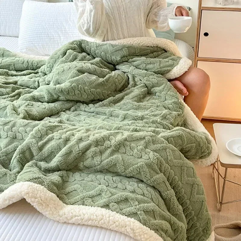 Cosycombe™ Reversible Sherpa Fleece Blanket, Warm Without the Weight