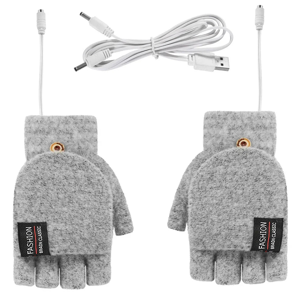 Cosycombe™ USB Rechargeable Heated Knit Gloves with 3 Heat Settings