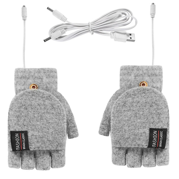 Cosycombe™ USB Rechargeable Heated Knit Gloves with 3 Heat Settings
