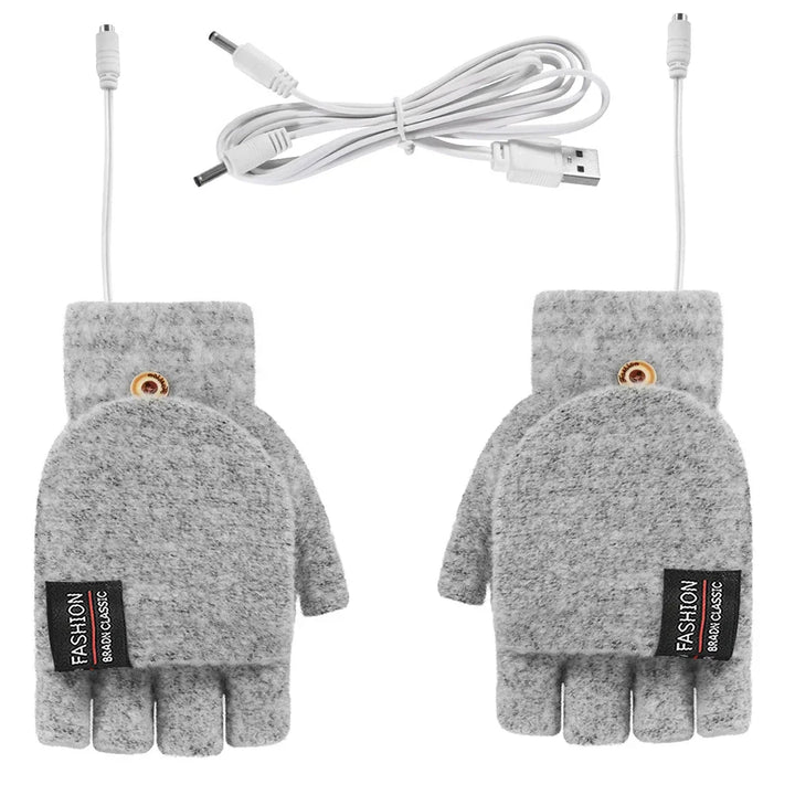 Cosycombe™ USB Rechargeable Heated Knit Gloves with 3 Heat Settings