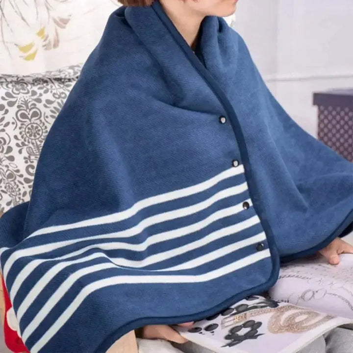 Cosycombe™ Wearable Check Blanket with Snaps – Poncho, Cape or Wrap
