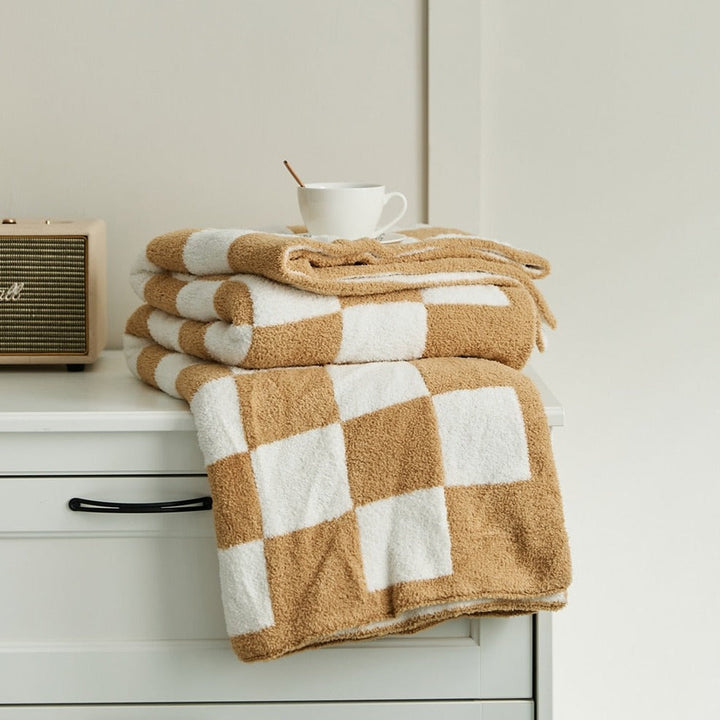 Cosycombe™ Colourful Checkerboard Throw Blanket for Sofa and Bed