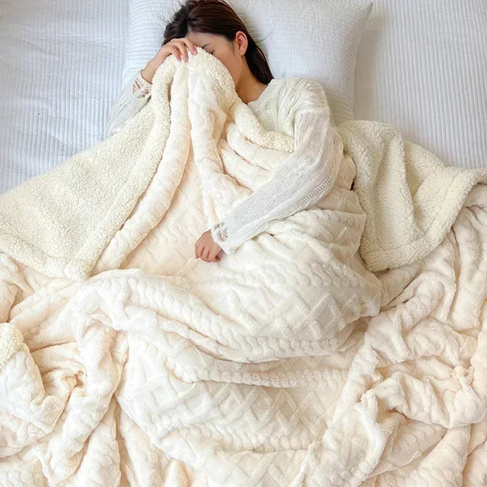 Cosycombe™ Reversible Sherpa Fleece Blanket, Warm Without the Weight