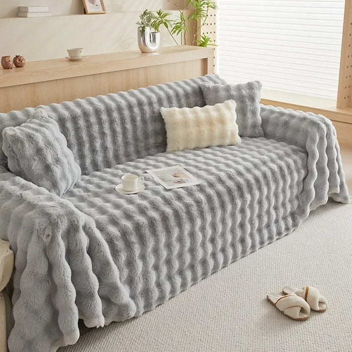Cosycombe™ Faux Fur Sofa Throw with Non-Slip Back for a Snug Fit