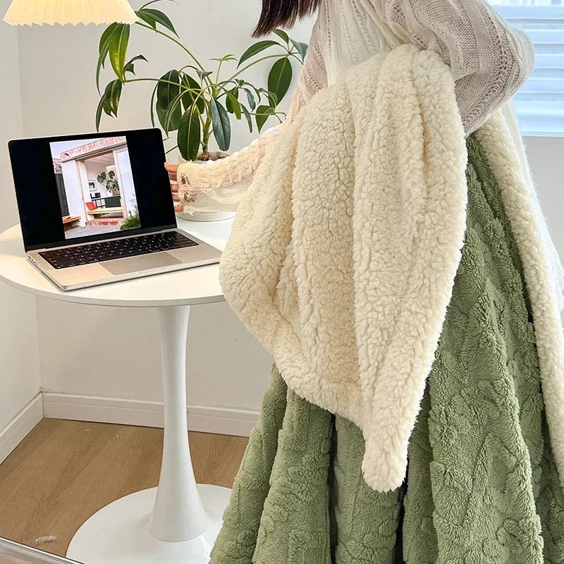 Cosycombe™ Reversible Sherpa Fleece Blanket, Warm Without the Weight