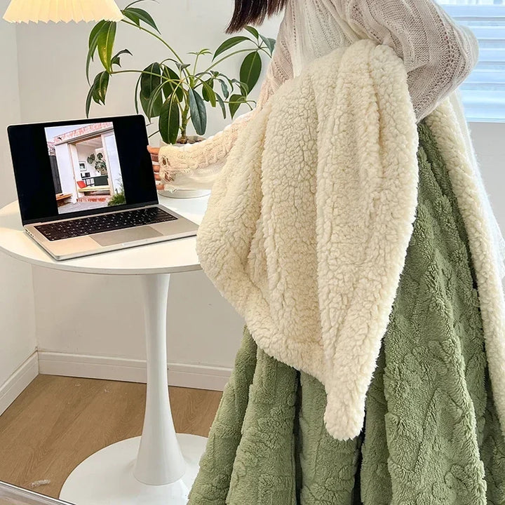 Cosycombe™ Reversible Sherpa Fleece Blanket, Warm Without the Weight