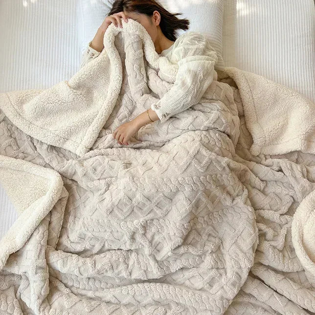 Cosycombe™ Reversible Sherpa Fleece Blanket, Warm Without the Weight