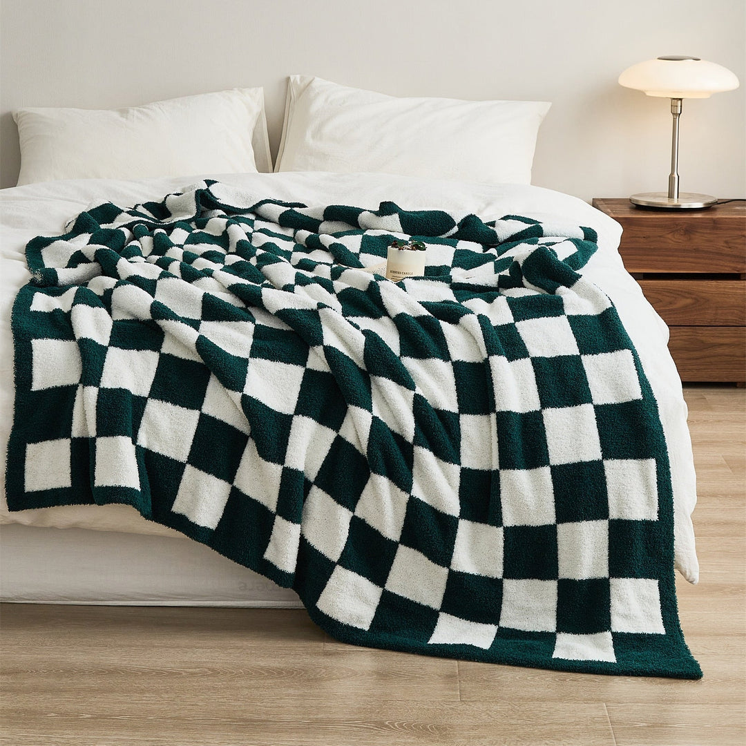 Cosycombe™ Colourful Checkerboard Throw Blanket for Sofa and Bed