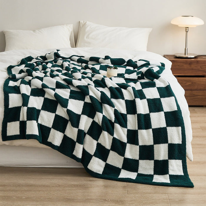 Cosycombe™ Colourful Checkerboard Throw Blanket for Sofa and Bed