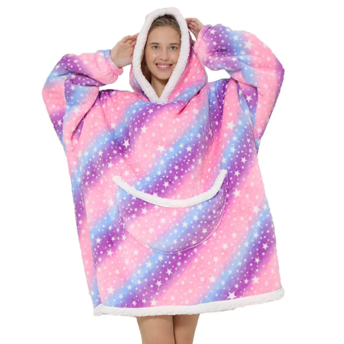 Cosycombe™ Oversized Fleece Blanket Hoodie with Hood and Big Pockets