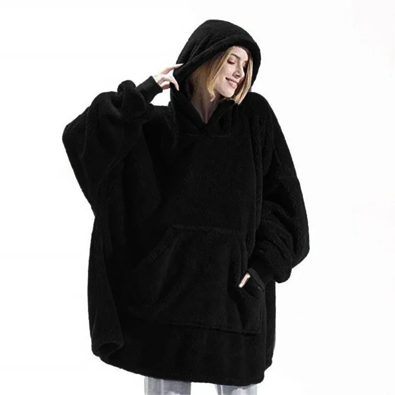Cosycombe™ Oversized Flannel Blanket Hoodie with Long Sleeves, Unisex