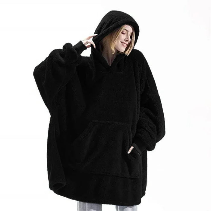 Cosycombe™ Oversized Flannel Blanket Hoodie with Long Sleeves, Unisex