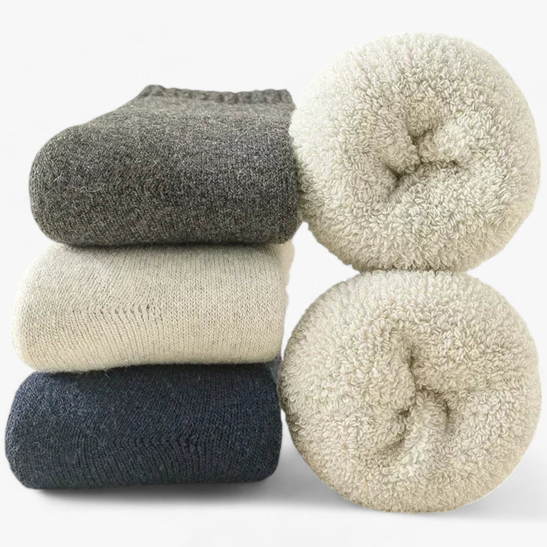 Cosycombe™ Thermal Wool &amp; Cashmere Socks, 3 Pairs – Fleece Loop Warmth