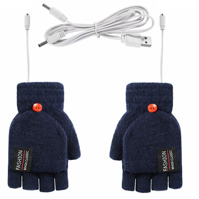 Cosycombe™ USB Rechargeable Heated Knit Gloves with 3 Heat Settings