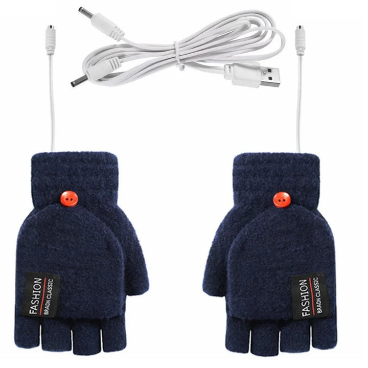 Cosycombe™ USB Rechargeable Heated Knit Gloves with 3 Heat Settings