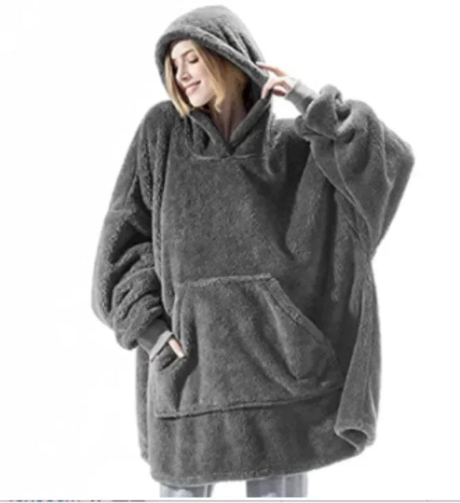 Cosycombe™ Oversized Flannel Blanket Hoodie with Long Sleeves, Unisex