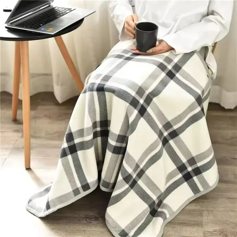 Cosycombe™ Wearable Check Blanket with Snaps – Poncho, Cape or Wrap