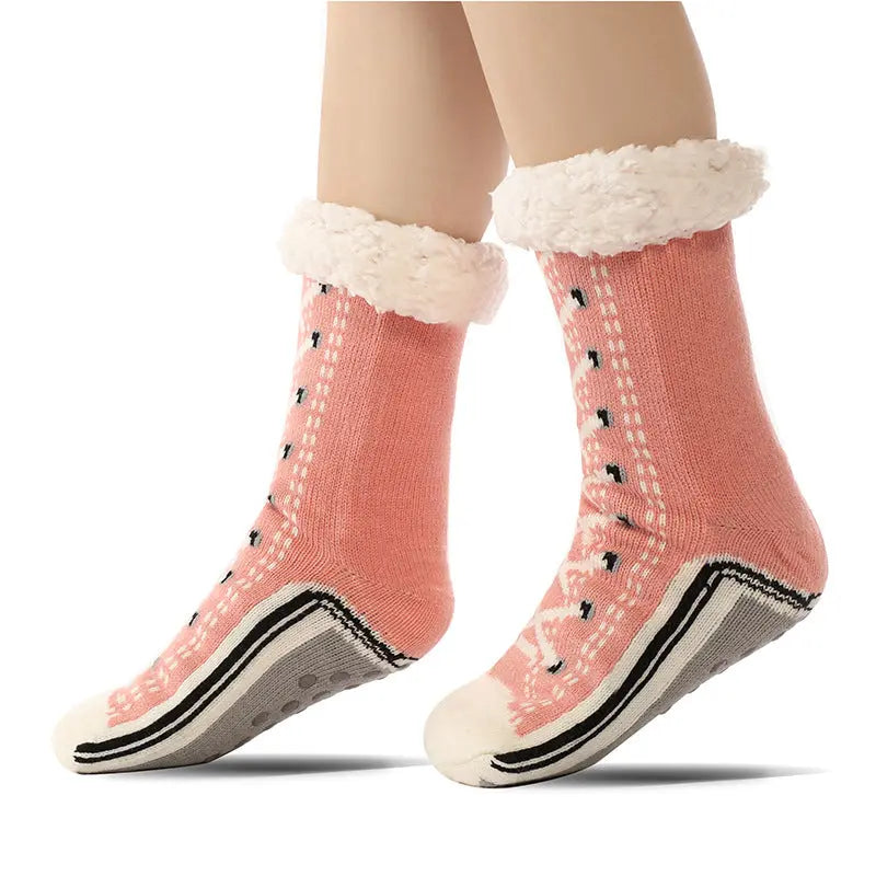 Cosycombe™ Ultra-Warm Jacquard Knit House Socks with Non-Slip Sole