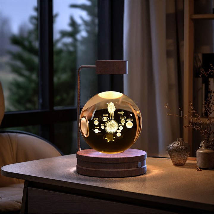 3D Crystal Ball Night Light – Warm Bedside Lamp