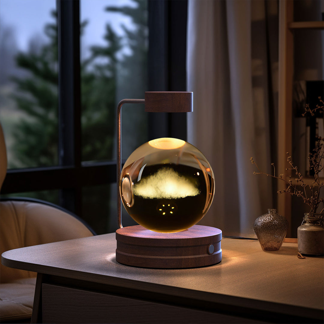 3D Crystal Ball Night Light – Warm Bedside Lamp