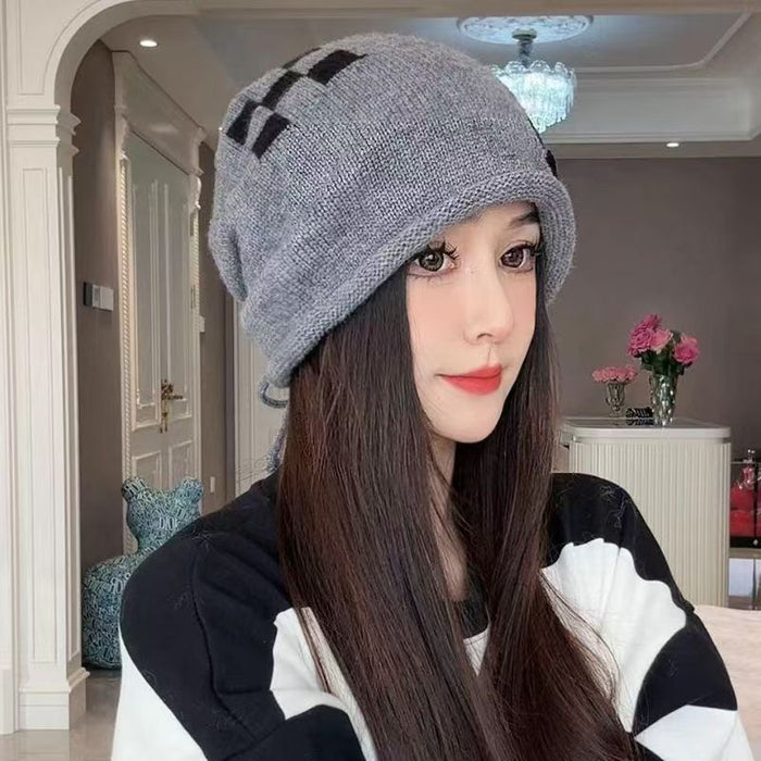 Cosycombe Knitted Beret Hat with Folded Brim and Ring