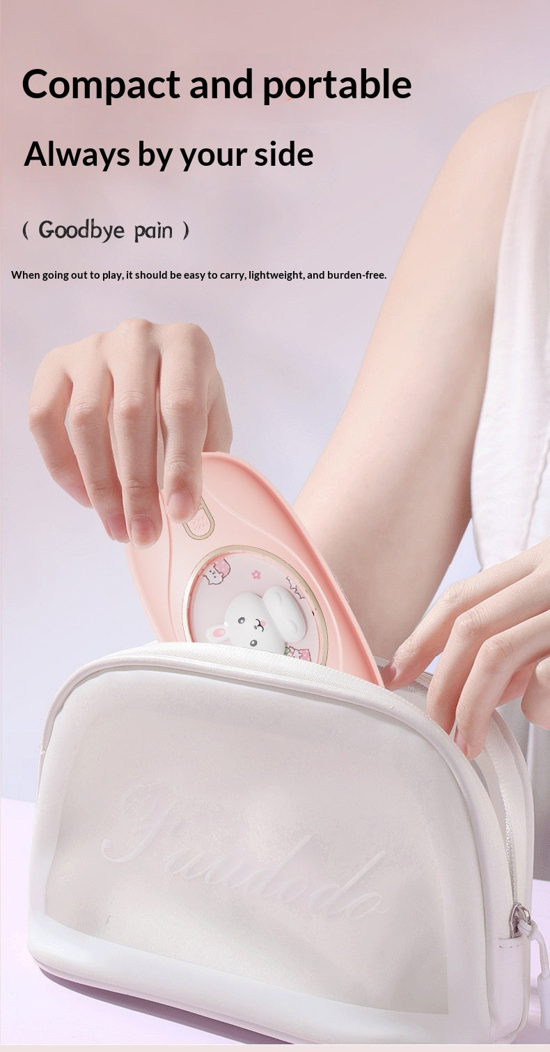 Pink warming belly belt with bunny face