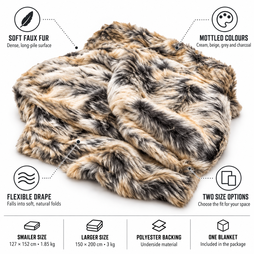 Cosycombe™ Dense Faux Fur Throw Blanket with Soft Polyester Underside