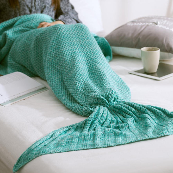 Cosycombe™ Crochet Mermaid Tail Blanket in Soft Cotton Blend