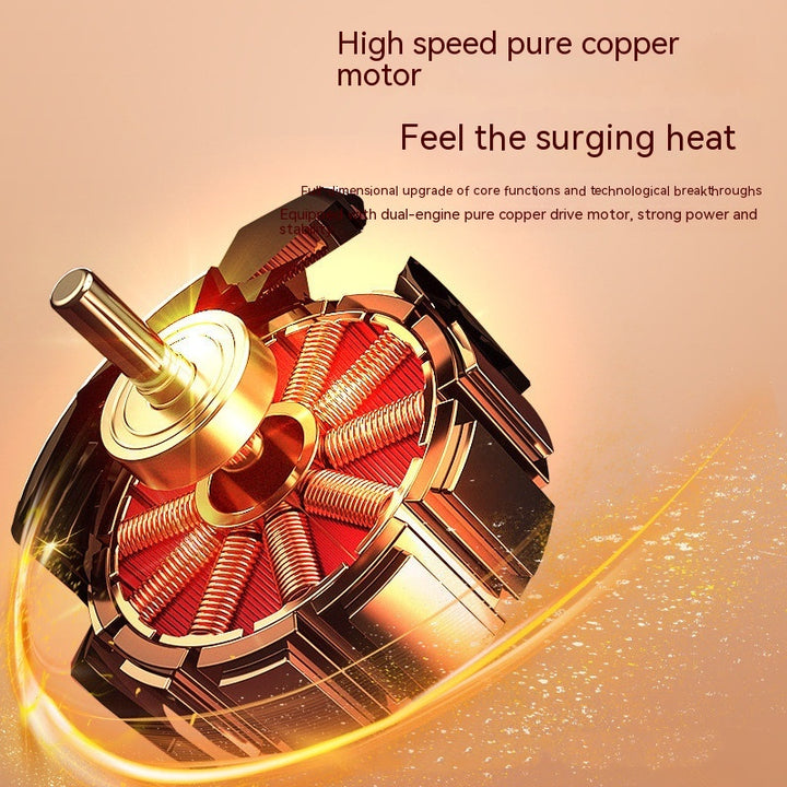 White round desktop fan heater with tilting head