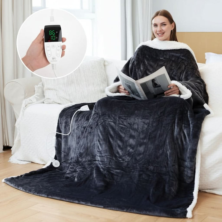 Cosycombe™ Sherpa Fleece Wearable Blanket with Sleeves and Foot Pocket